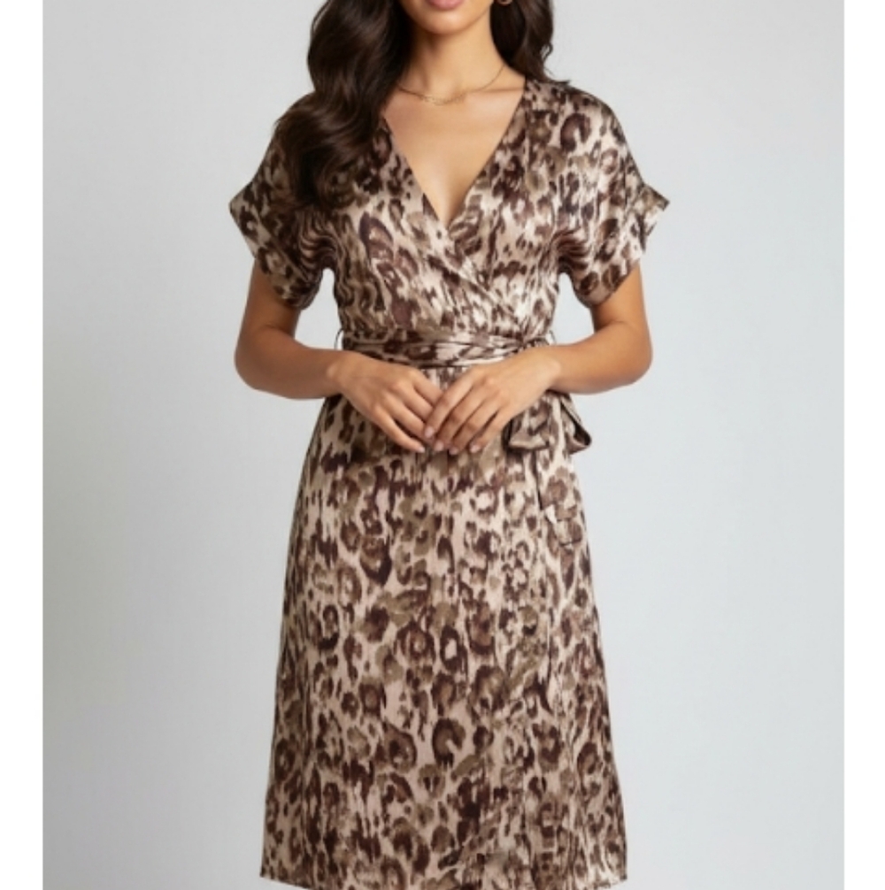 Nwt J.crew camo green brown  wrapped dress size xs